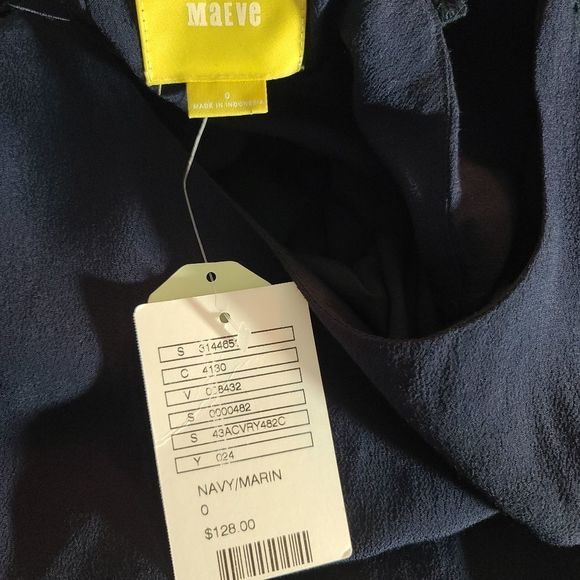 Maeve | Navy Blue Crochet Strap Dress Sz 0 - Picture 7 of 7